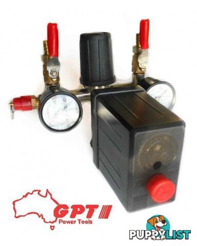 COMPRESSOR PRESSURE SWITCH WITH AIR REGULATOR & GAUGE & VALUE