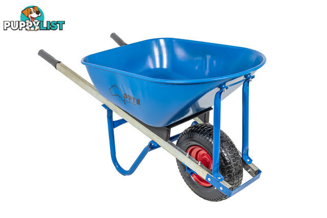 100L WHEELBARROW STEEL TRAY ; WIDE WHEEL- HEAVY DUTY