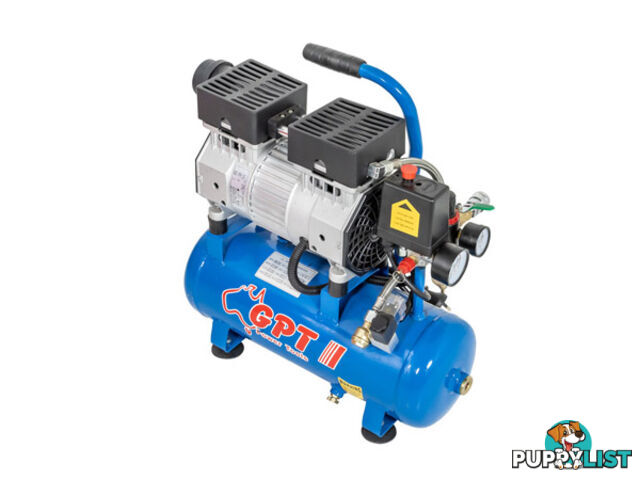 9L Silent Air Compressor ; 16.5kg.Oil Free/Oil Less Silent : 135 PSI (9.3 Bar)