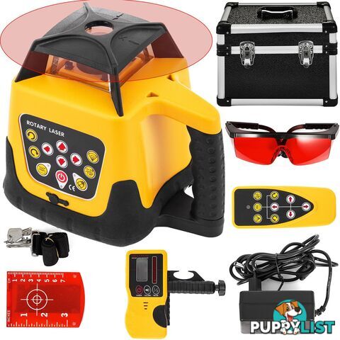 Red Beam Rotary Laser Level Kit With Detector And Remote Control