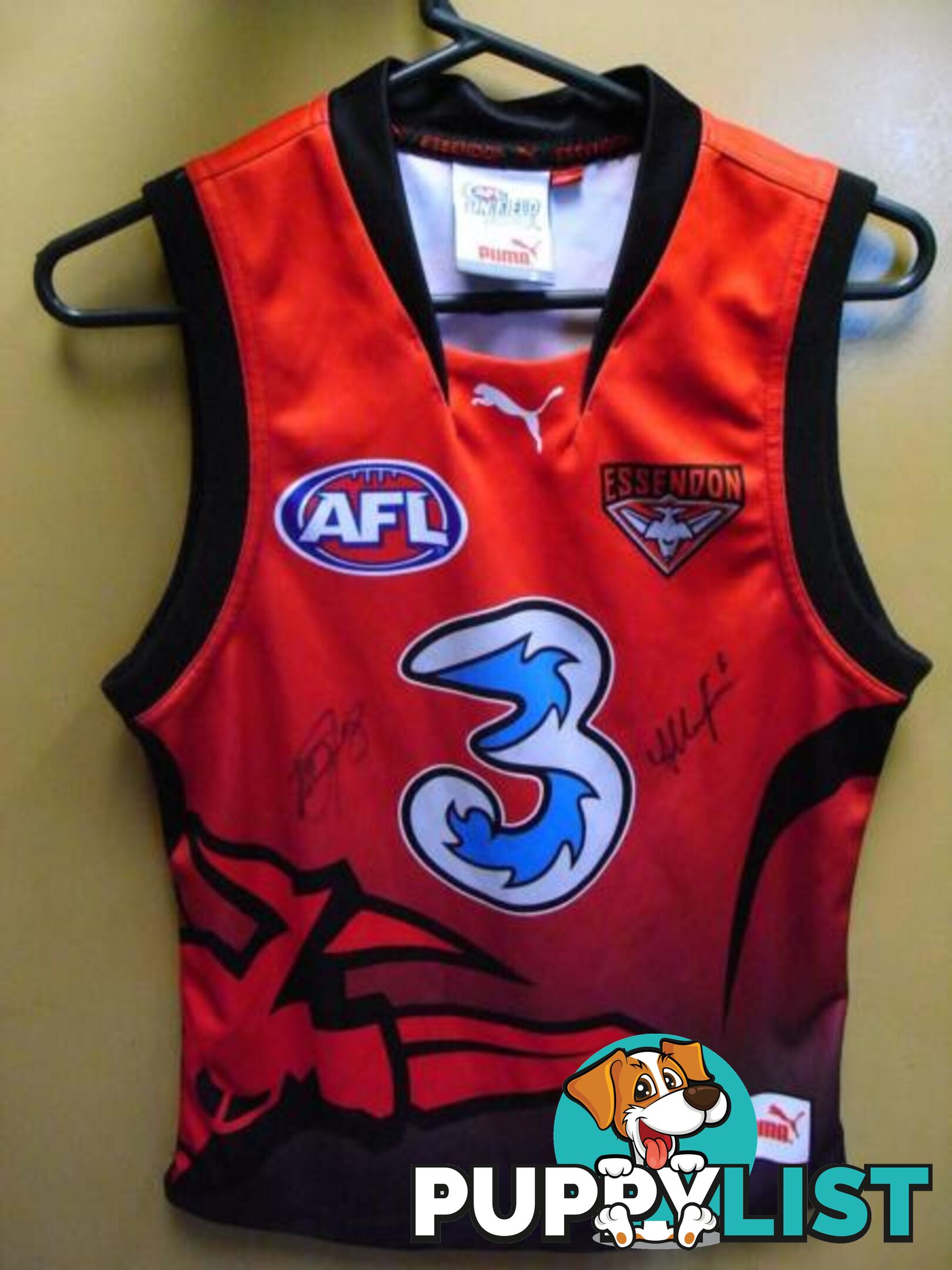 ******SIGNED*****ESSENDON FOOTBALL CLUBS PUMA SIZE