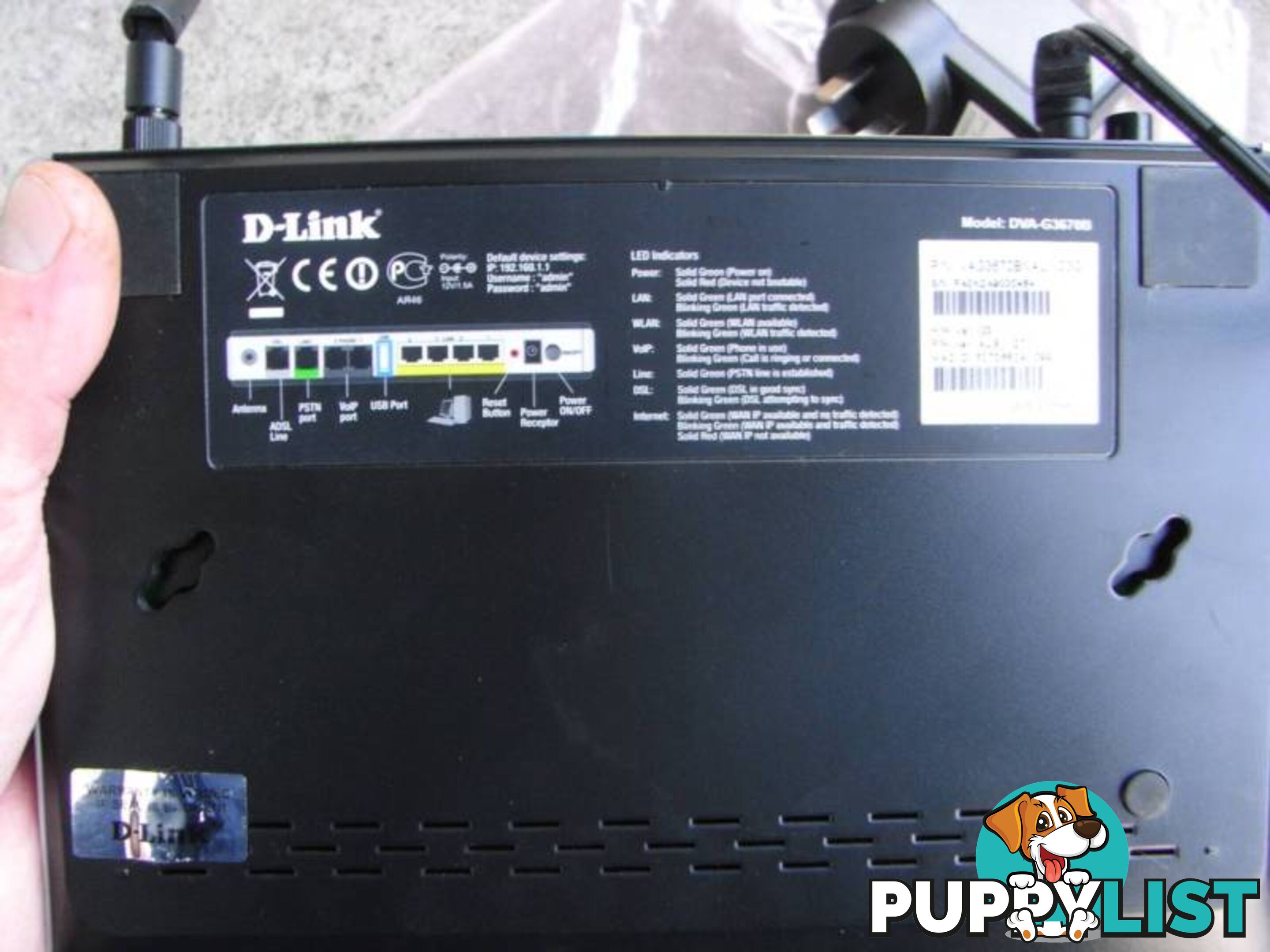 D-Link DVA-G3670B Wireless G ADSL2+ VoIP Modem & Router Switch