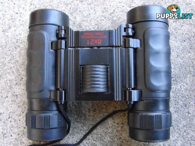 Metal 8X21 Pocket Binoculars & pouch with belt loop pickup or pos