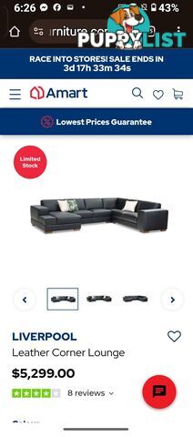 Large family leather lounge