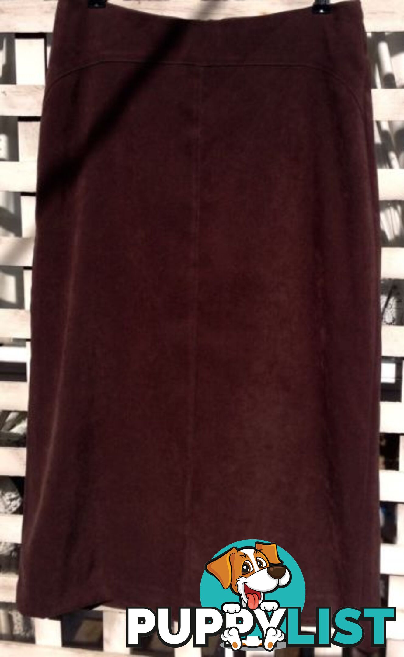 New Ladies Chocolate Brown Faux Suede Skirt