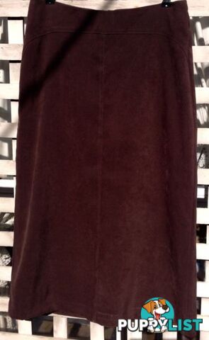 New Ladies Chocolate Brown Faux Suede Skirt