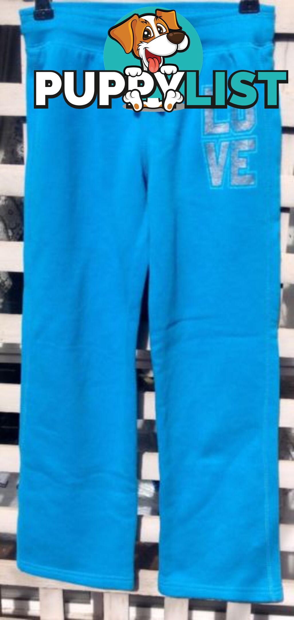 Girl's Aqua Fleecy Trackpants