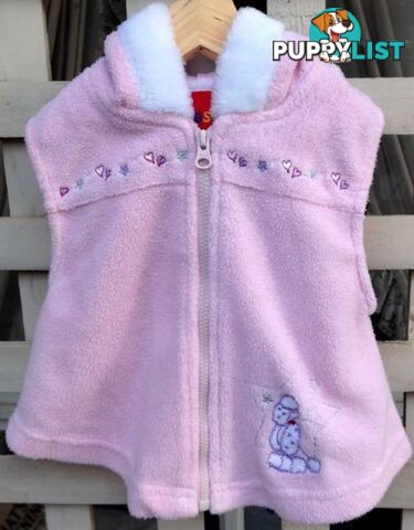 Infant's Pink Fleecy Hoodd Vest