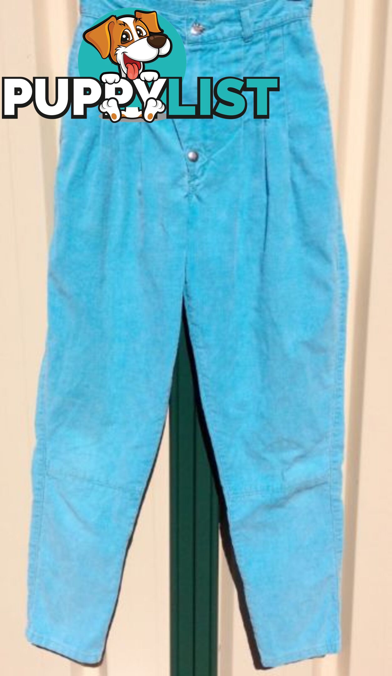 Ladies Aqua Fine Cord Jeans