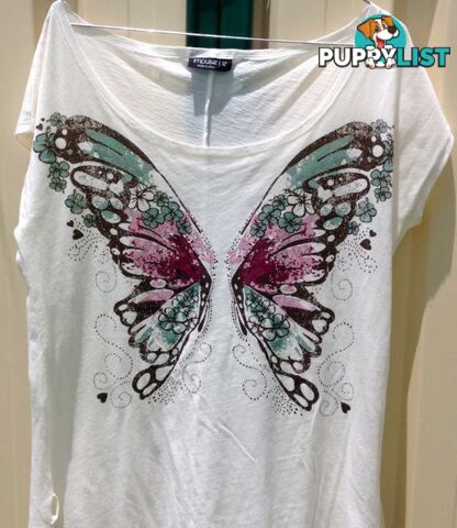 New Ladies Butterfly Print Top