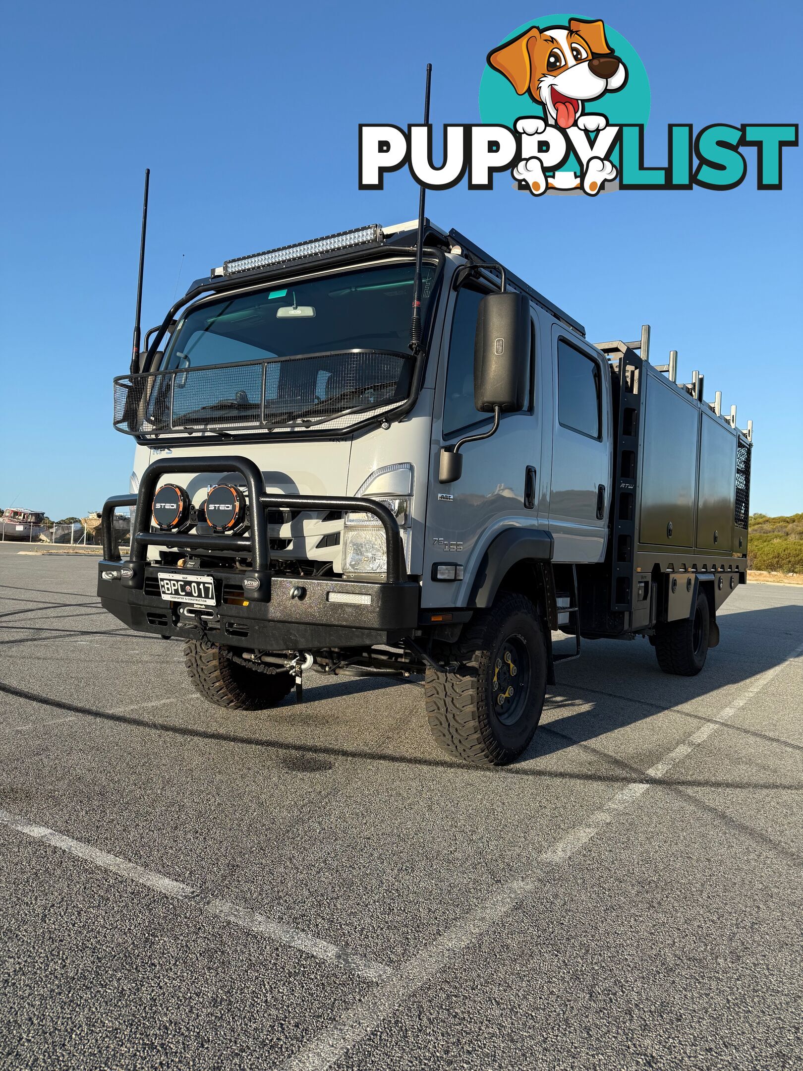 2023 Isuzu NPS75-155 Crew Cab AL Grey, 5.2L T/D AMT Chassis extended