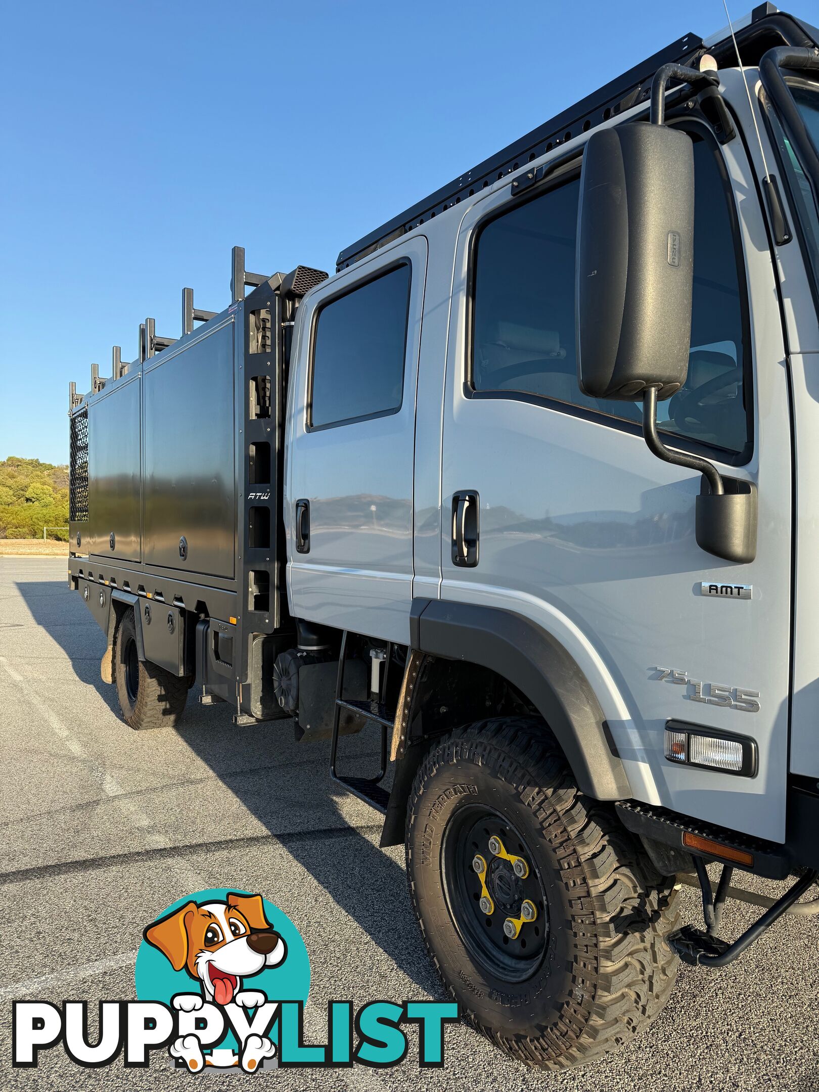 2023 Isuzu NPS75-155 Crew Cab AL Grey, 5.2L T/D AMT Chassis extended