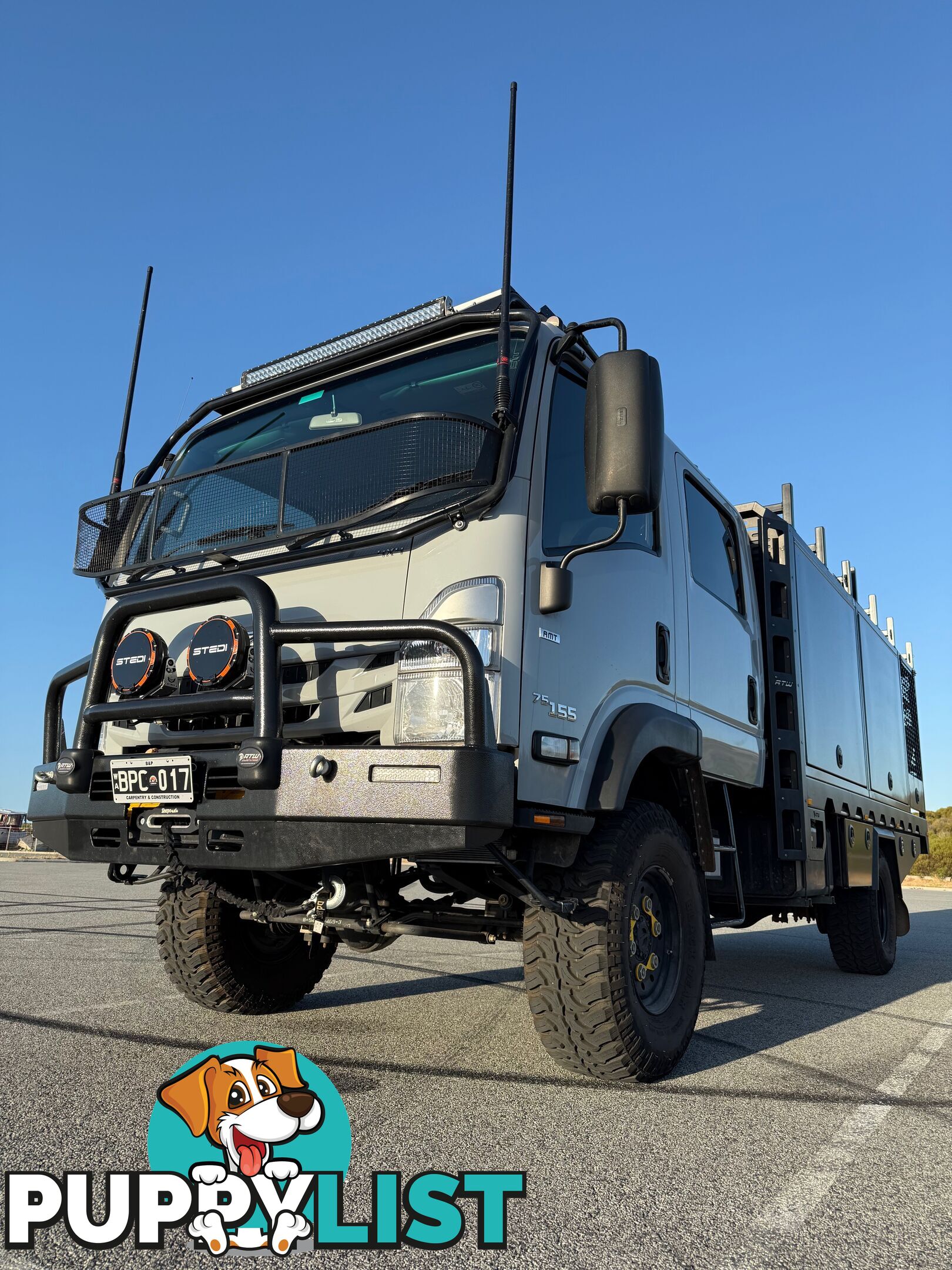 2023 Isuzu NPS75-155 Crew Cab AL Grey, 5.2L T/D AMT Chassis extended