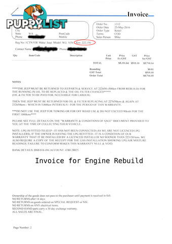 Rebuilt - 2002 JEEP GRAND CHEROKEE LAREDO (4x4) - 4.7L V8