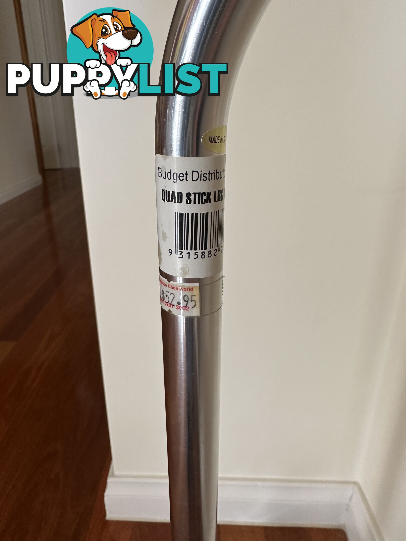 Walking Stick Quad Foot Adjustable Centred Base