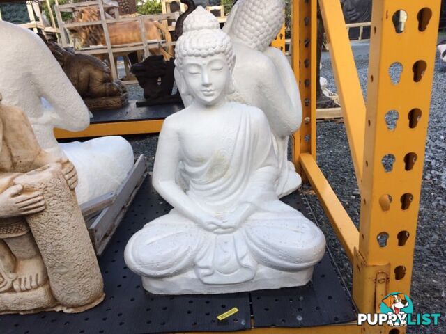 STATUE SITTING BUDDHA 60x48x25cmÂ (WHITE)