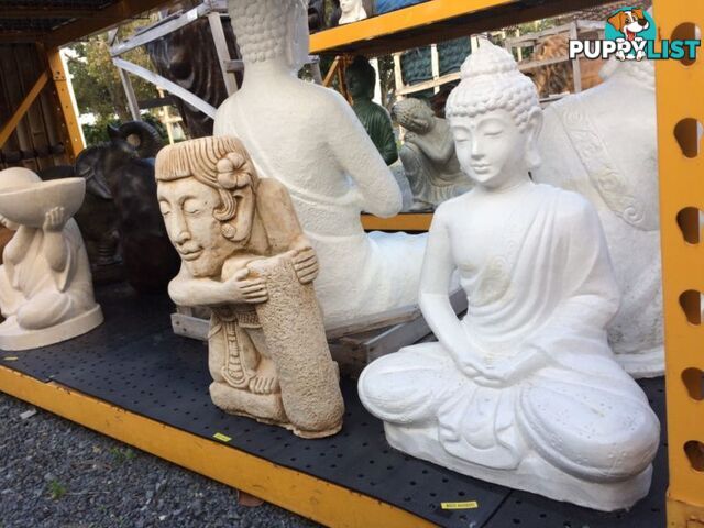 STATUE SITTING BUDDHA 60x48x25cmÂ (WHITE)