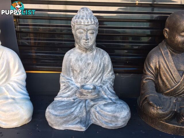 STATUE SITTING BUDDHA w/ CANDLE 50cm (GREEN)