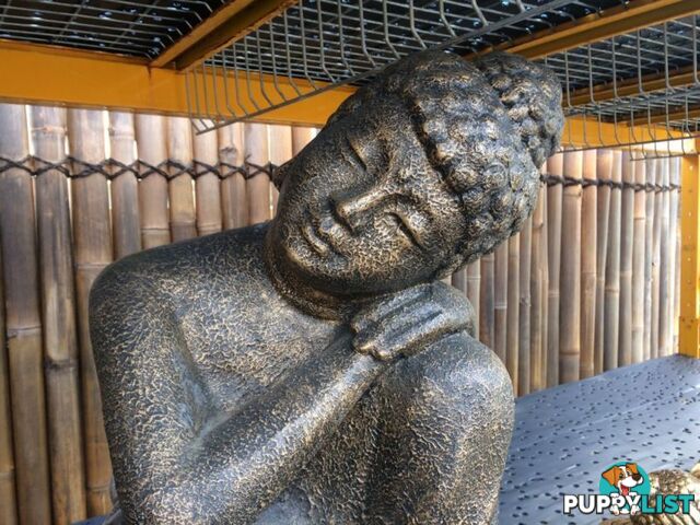 STATUE BUDDHA RESTING 70cm (BLK GOLD)