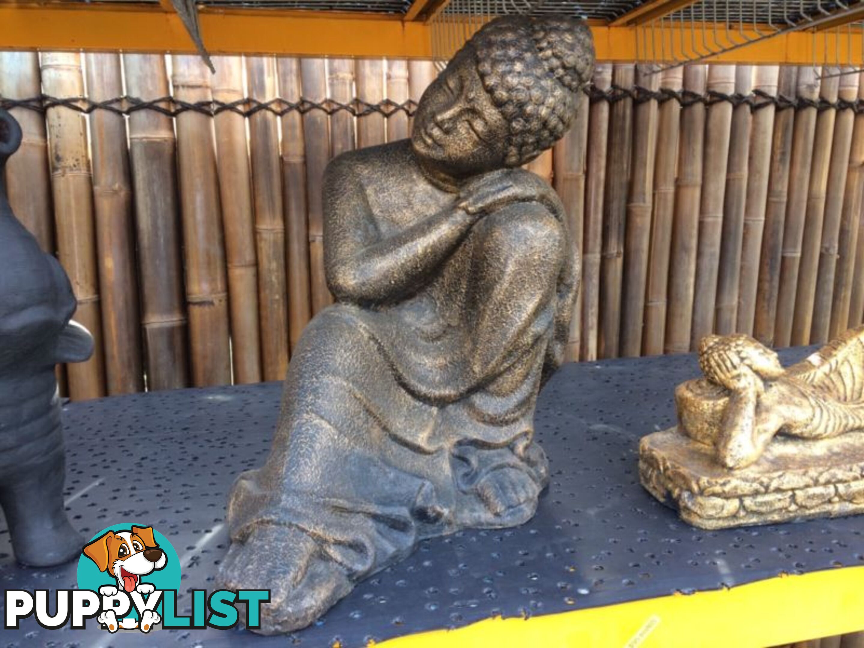 STATUE BUDDHA RESTING 70cm (BLK GOLD)