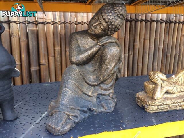 STATUE BUDDHA RESTING 70cm (BLK GOLD)