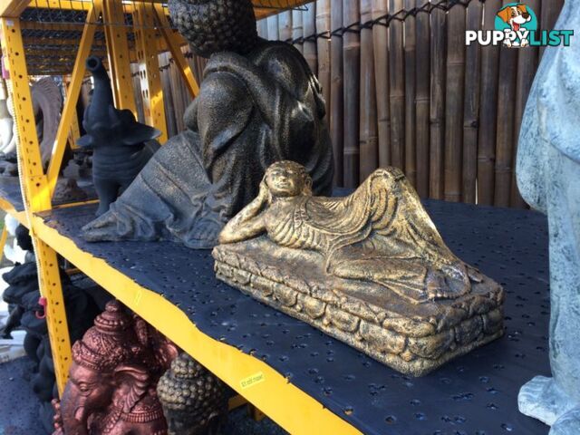 SLEEPING BUDDHA 50cm STATUE (BLK GOLD)