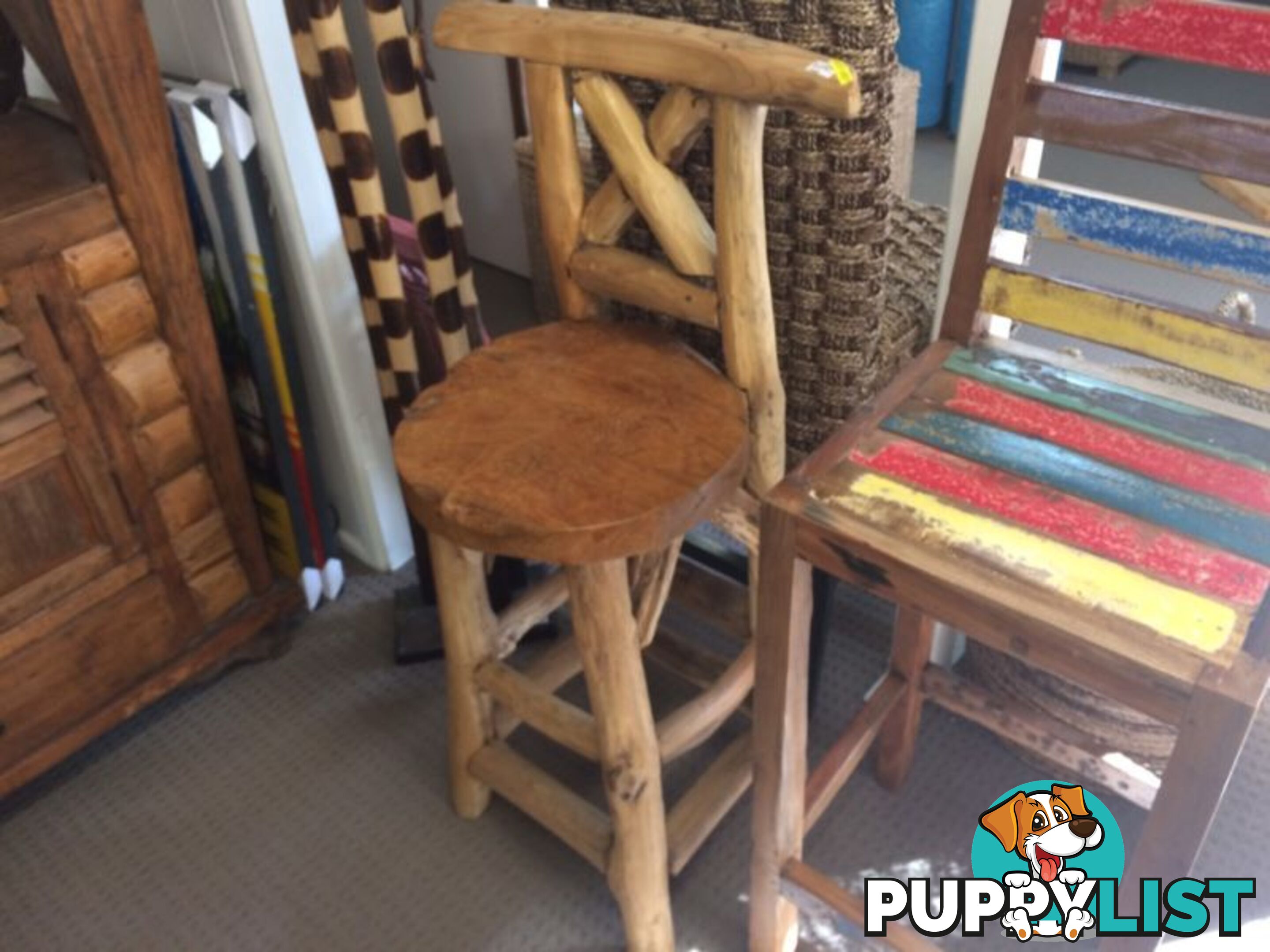 TEAK BAR STOOL LARGE