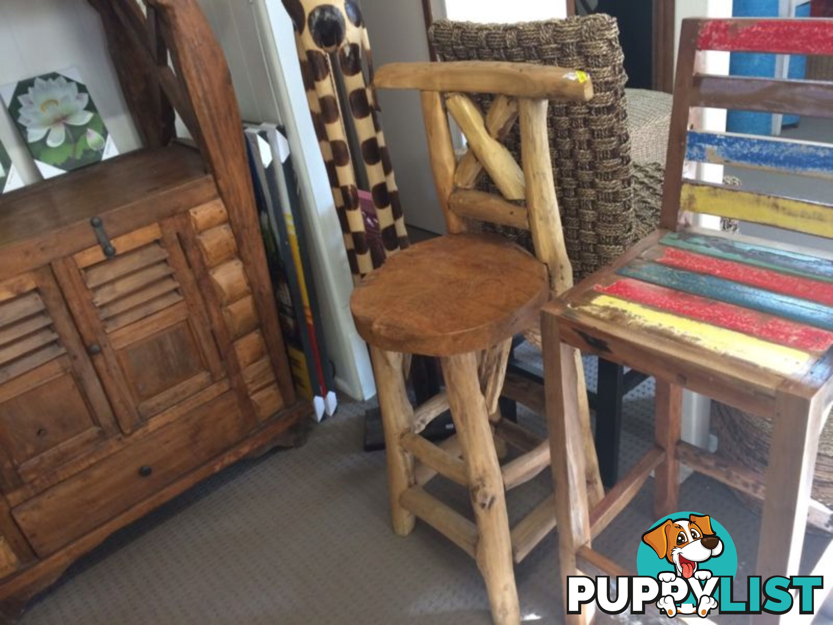 TEAK BAR STOOL LARGE