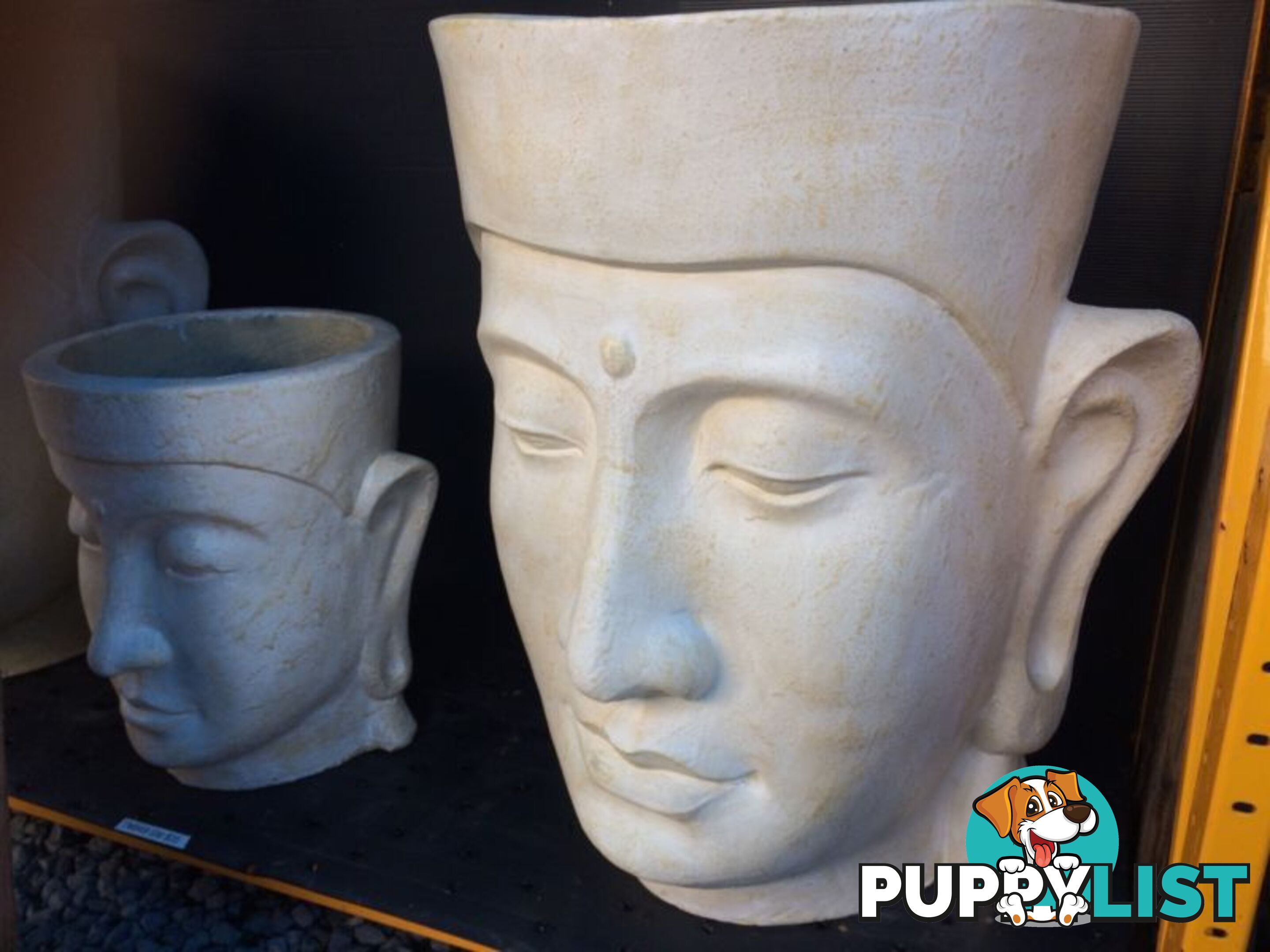 POT SET 2 BUDDHA (CREAM WASHED)