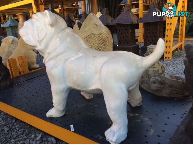 BULLDOG STATUE BIG(WHITE)