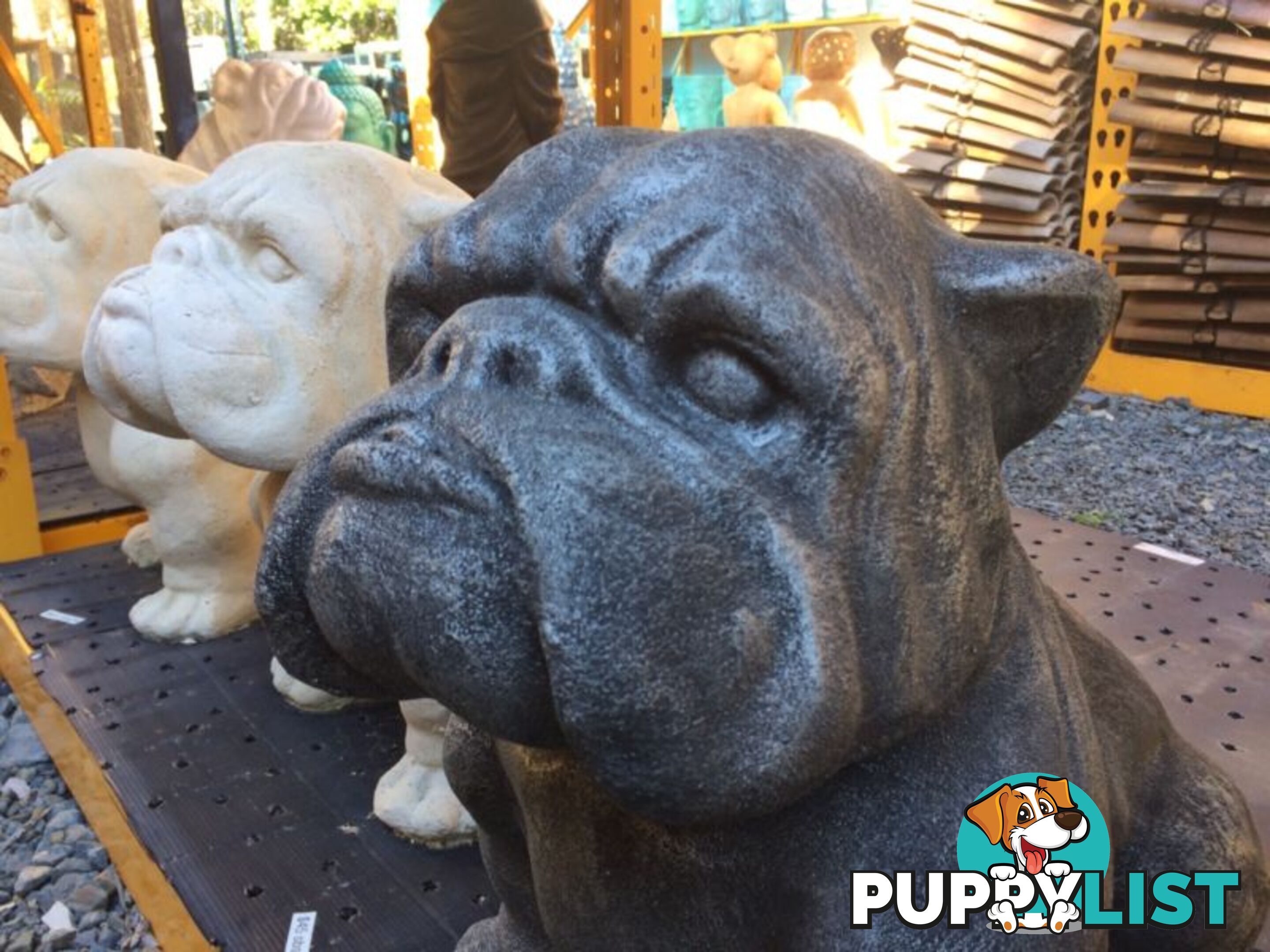 STATUE ANIMAL BULLDOG BIG (SILVER)