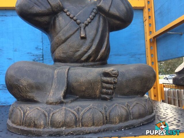 STATUE SITTING SHAOLIN NO SEE (BLK GOLD)