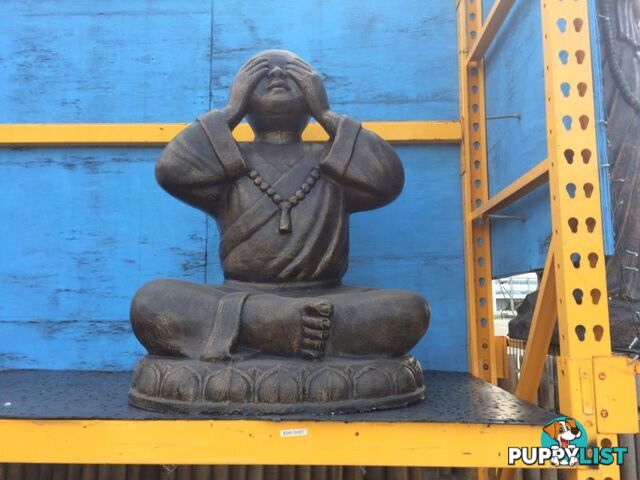 STATUE SITTING SHAOLIN NO SEE (BLK GOLD)