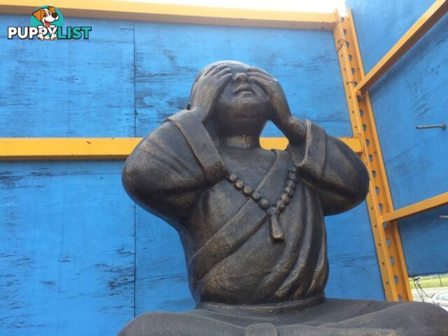 STATUE SITTING SHAOLIN NO SEE (BLK GOLD)