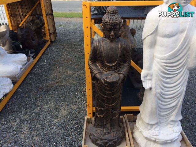 STATUE STANDING BUDDHA YIN YANG (BLK GOLD)