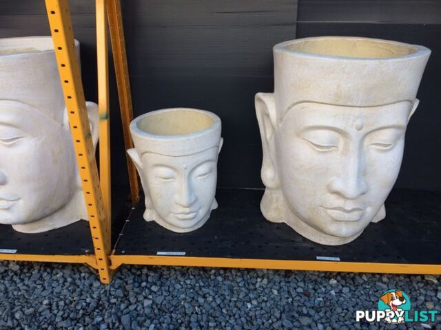 POT SET 2 BUDDHA (CREAM WASHED)