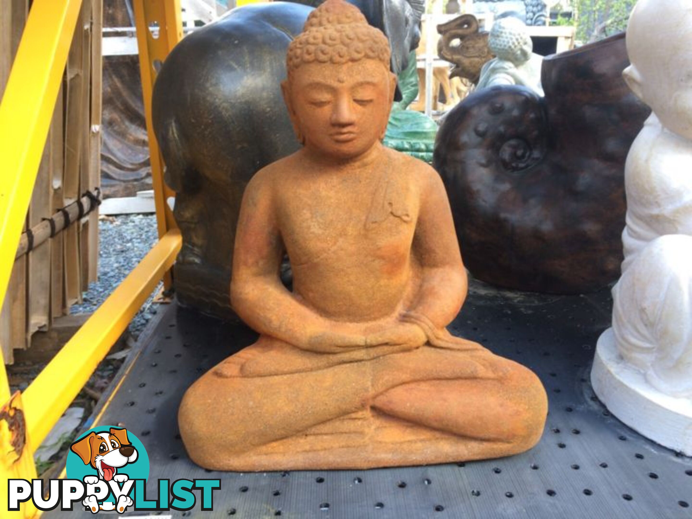 STATUE SITTING BUDDHA 52cm (RUSTIC)