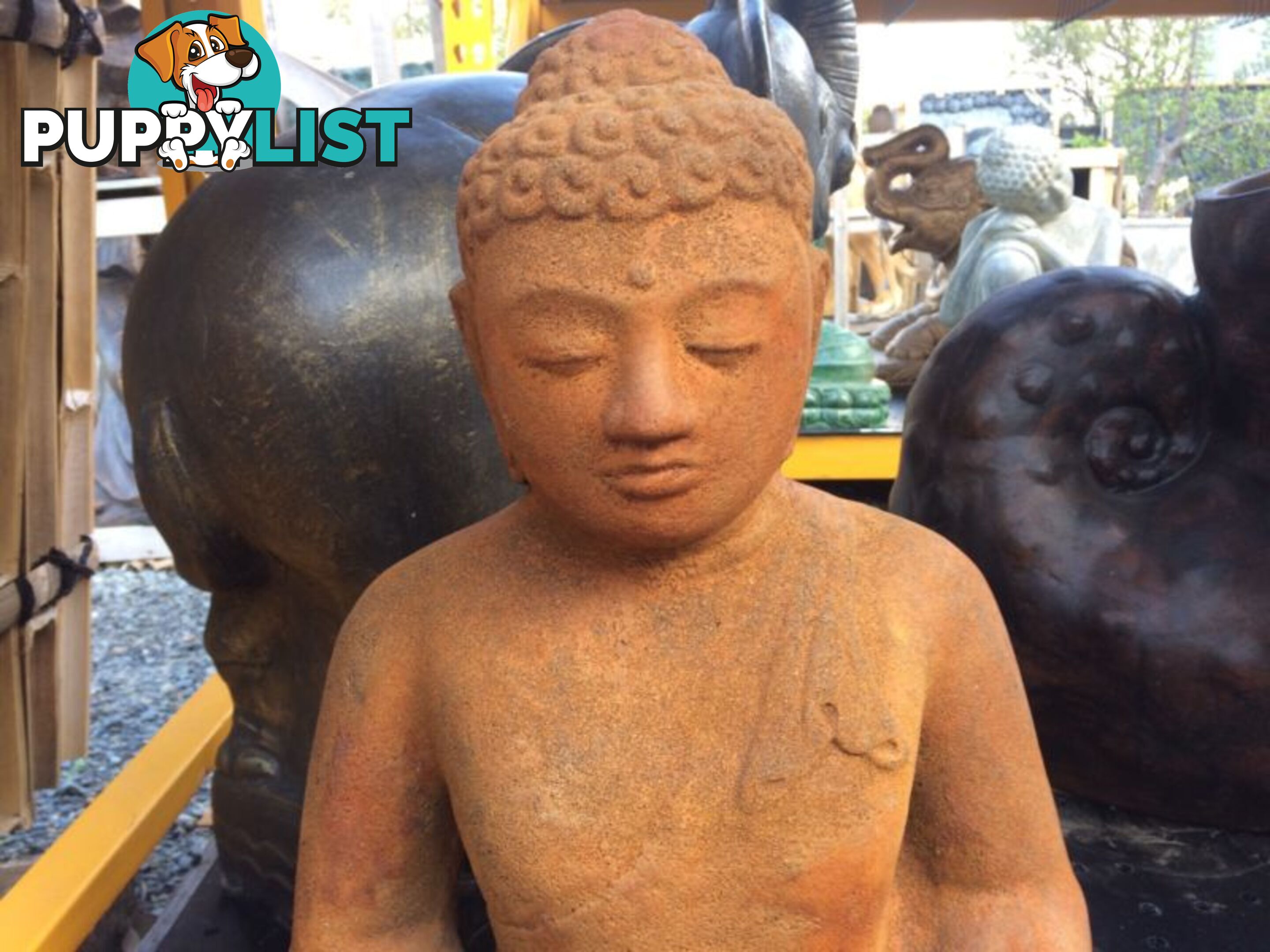 STATUE SITTING BUDDHA 52cm (RUSTIC)