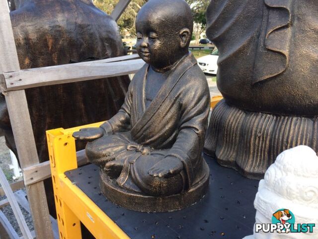 STATUE SHAOLIN MEDITATION 52x37x35cm (BLK GOLD)