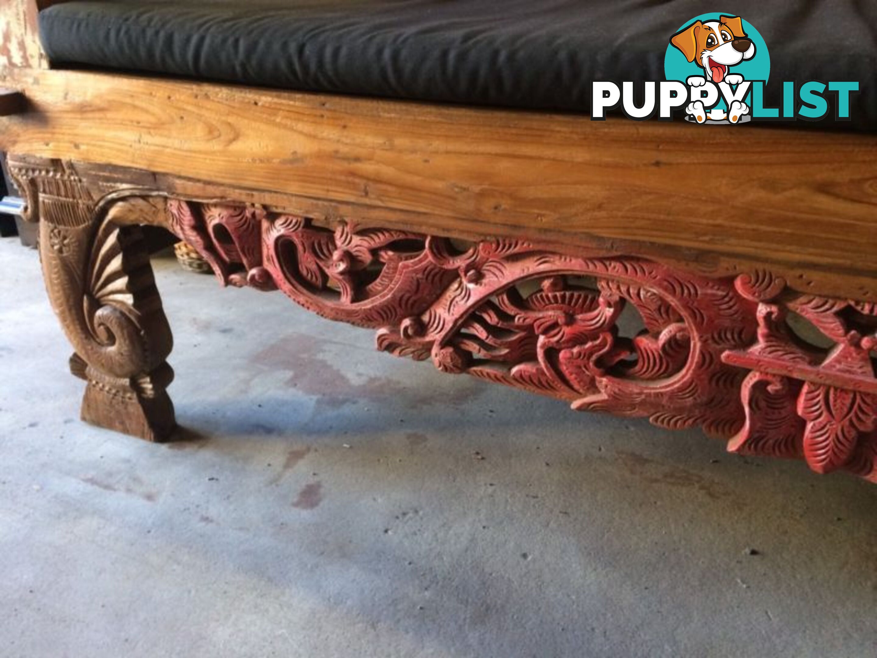 DAYBED WITH PINK CARVINGS