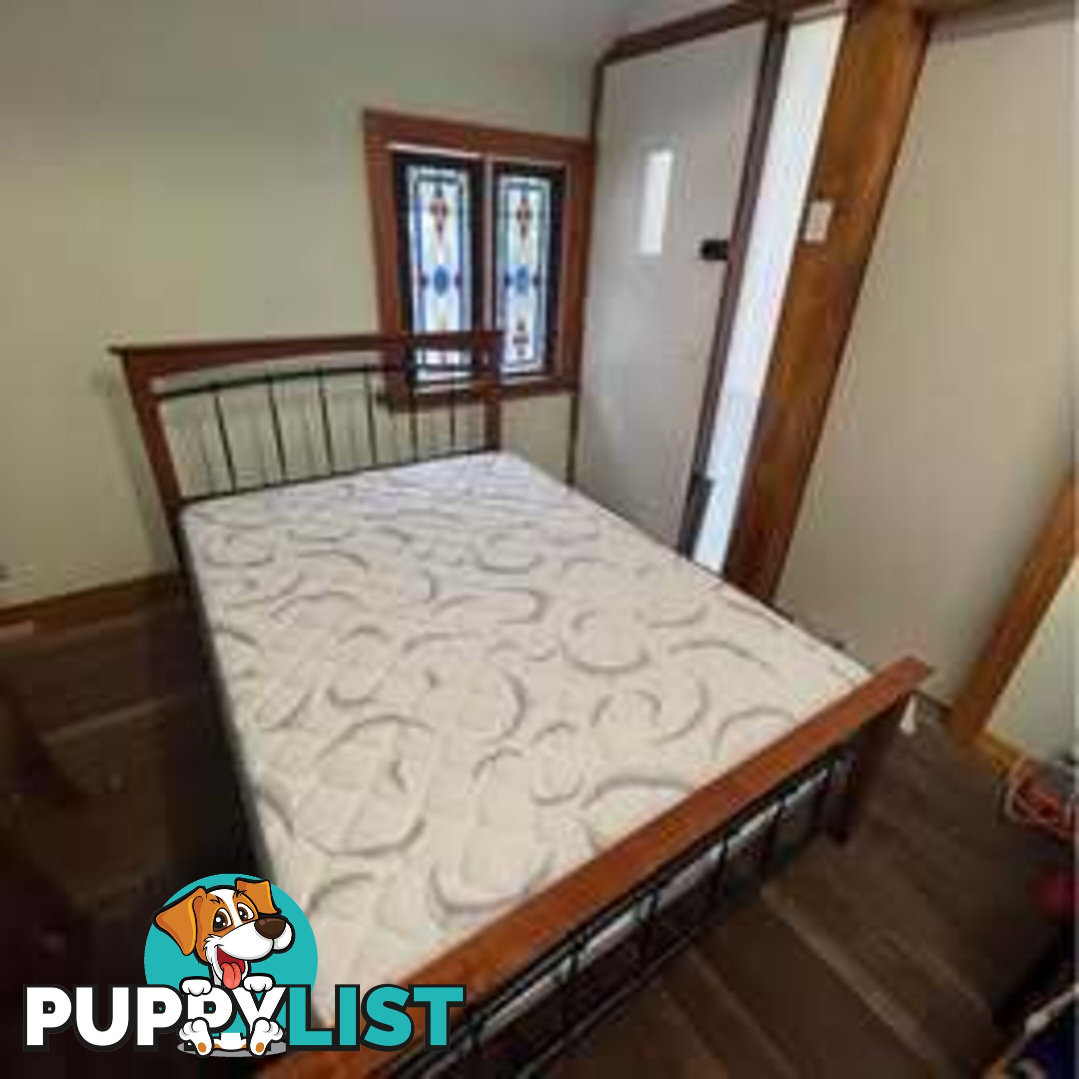 Wooden Bed Frame with Mattress – Great Condition, Ready for Immediate Use