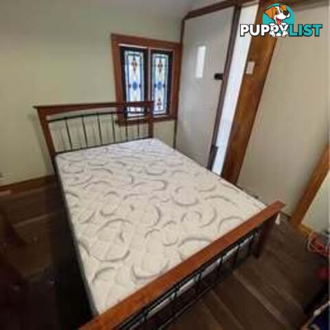 Wooden Bed Frame with Mattress – Great Condition, Ready for Immediate Use