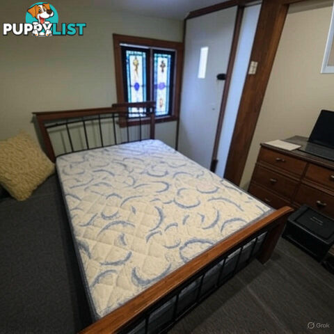 Wooden Bed Frame with Mattress – Great Condition, Ready for Immediate Use