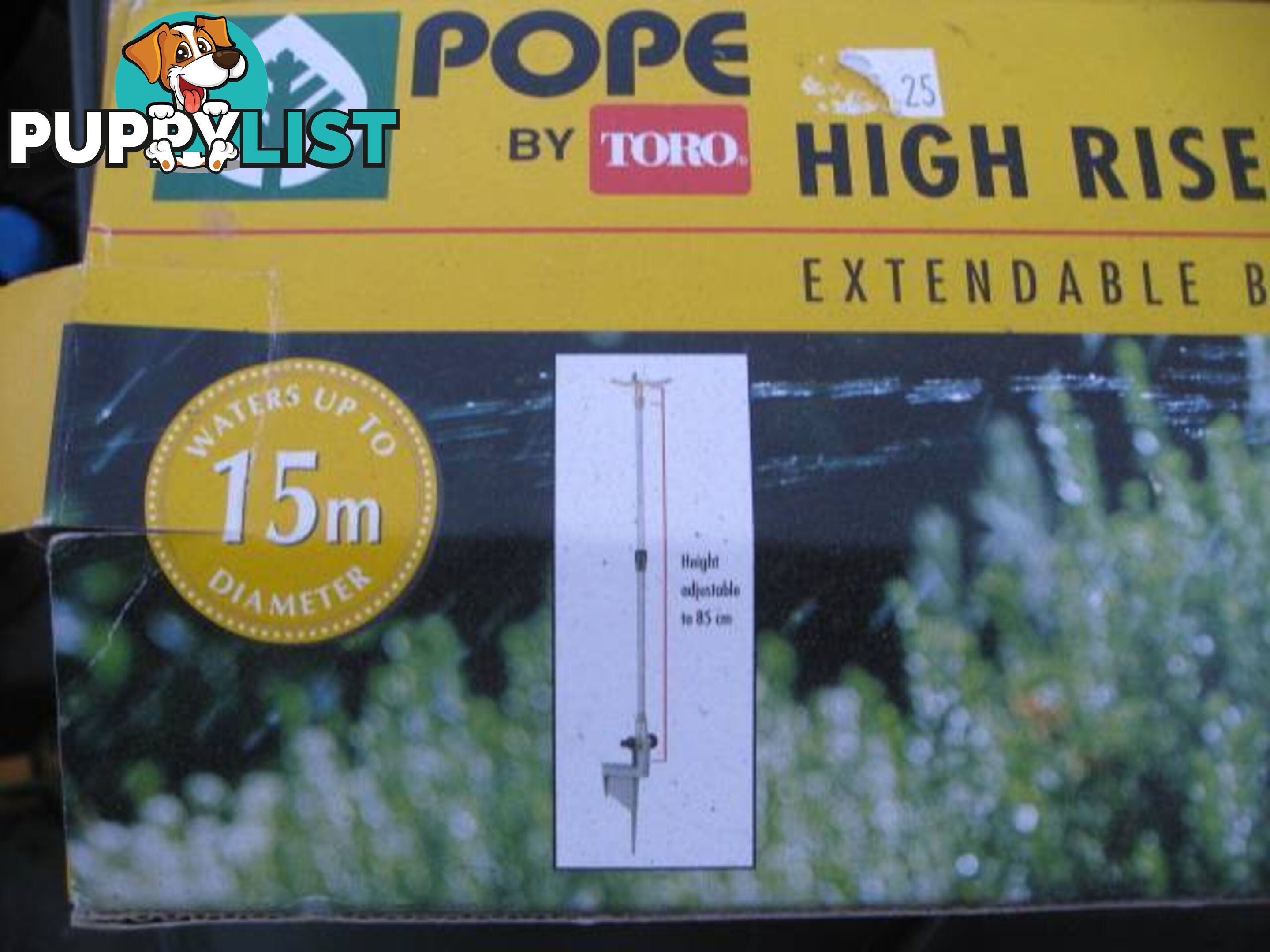 POPE HIGH RISE EXTENDABLE BRASS 3 ARM SPRINKLER NEW IN BOX