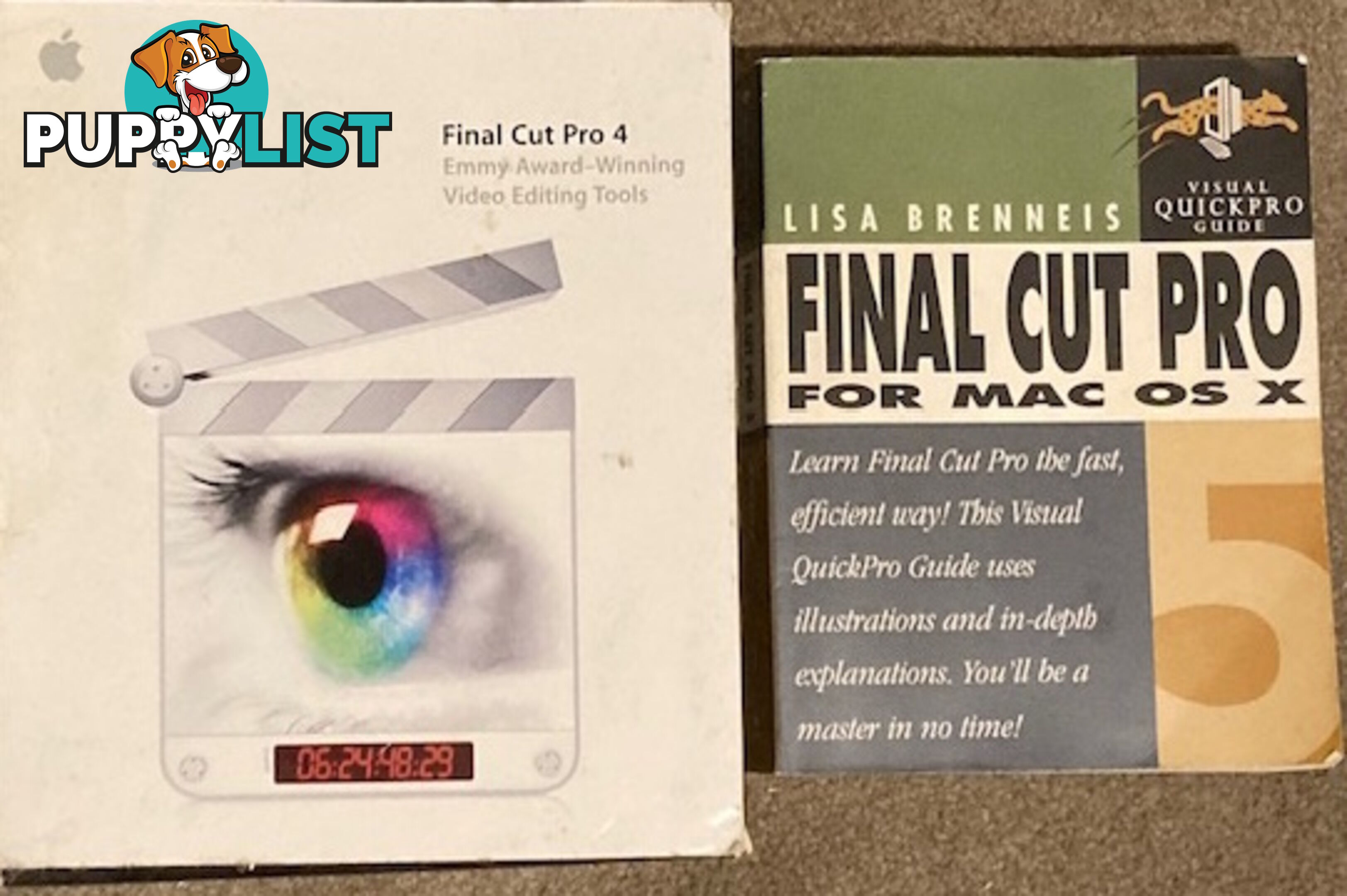 Final Cut Pro 4 video editing - all disks - plus Visual QUICKPRO Guide Book