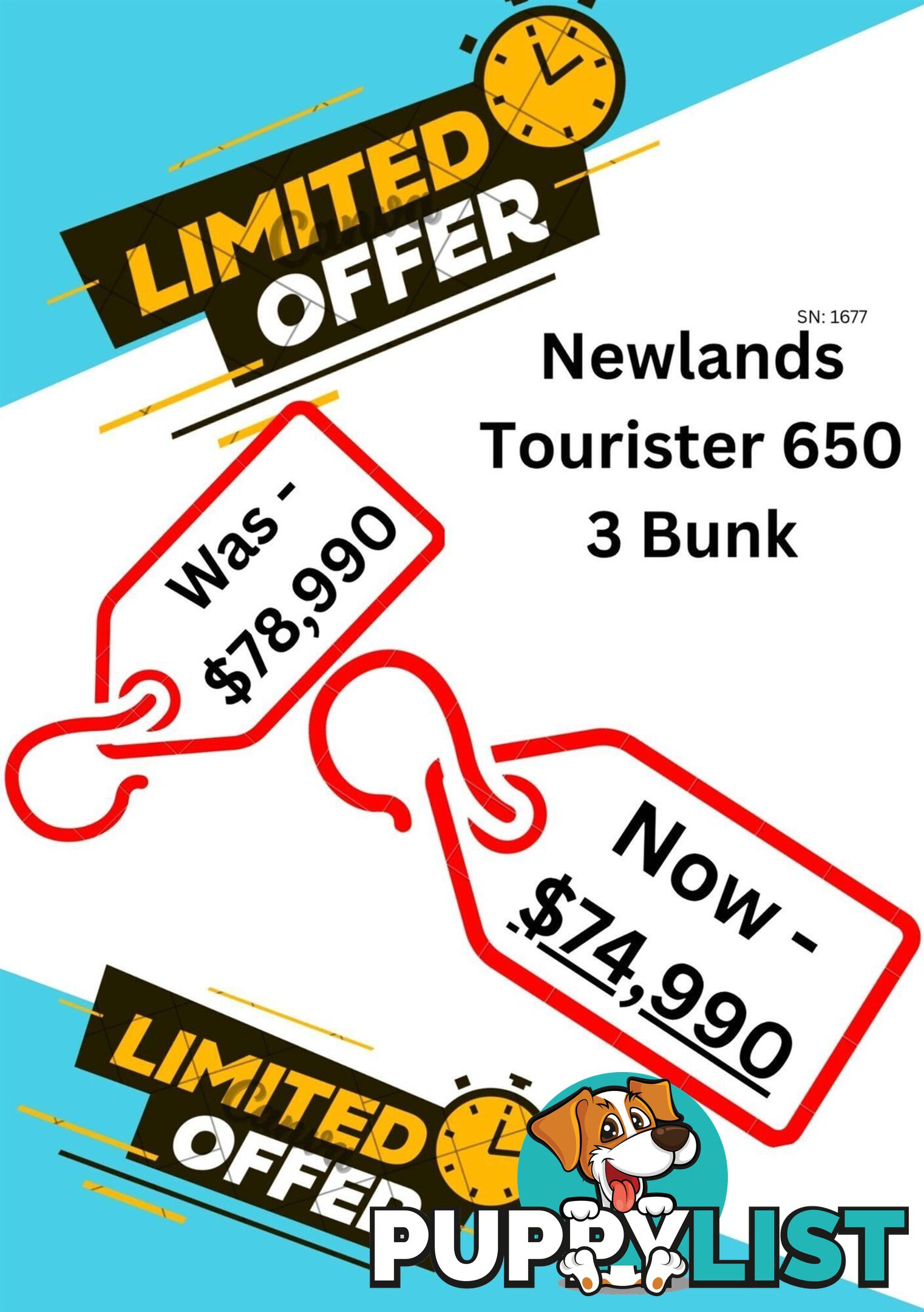 2025 NEWLANDS TOURISTER CARAVAN 650 FAM TRIPPLE BUNK