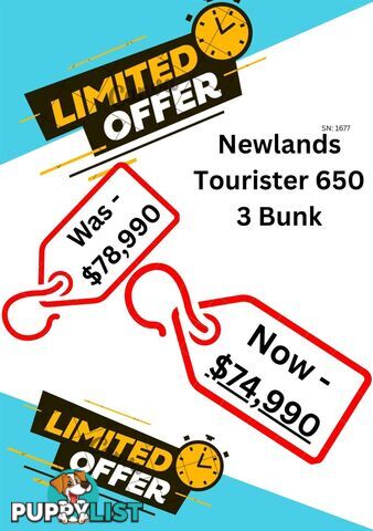 2025 NEWLANDS TOURISTER CARAVAN 650 FAM TRIPPLE BUNK