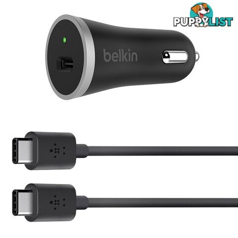 Belkin 15W USB-C Car Charger with USB-C Cable - Black