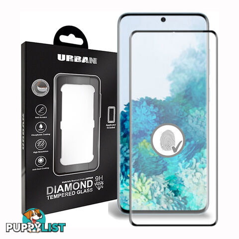 Urban Diamond Tempered Glass Screen Protector For Samsung S20+ Plus - GLASSGS20PDIABLK - Black - 9017236607355