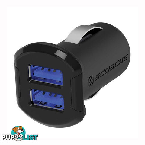 Scosche Dual 2 Ports 12W USB Car Charger - USBC242M - Black - 033991041752